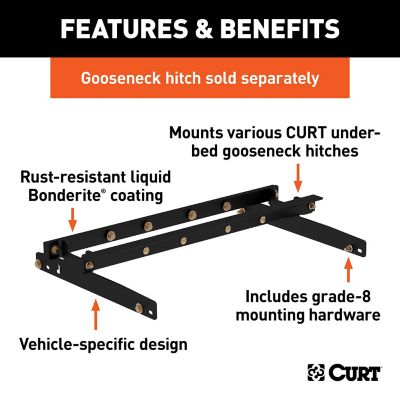 Image showing  Under-Bed Gooseneck Installation Brackets, Select Dodge Ram 1500, 2500, 3500