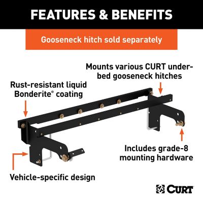 Image showing  Under-Bed Gooseneck Install Brackets, Select Silverado, Sierra 1500, 2500, 3500
