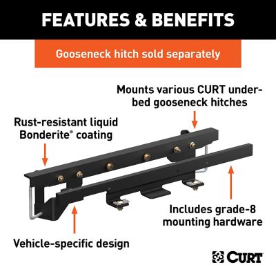 Image showing  Double Lock Gooseneck Install Brackets, Select Dodge, Ram 1500, with Coil Springs