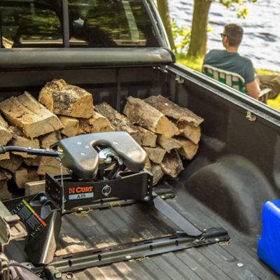 Image showing  Universal 5th Wheel Base Rails, 25K, Gloss Black, 16104