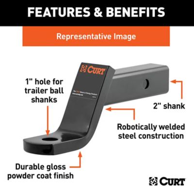 Image showing  2 in. Shank Class 3 Ball Mount, 2 in. Drop, 7,500 lb. Capacity, 7-1/2 in. L