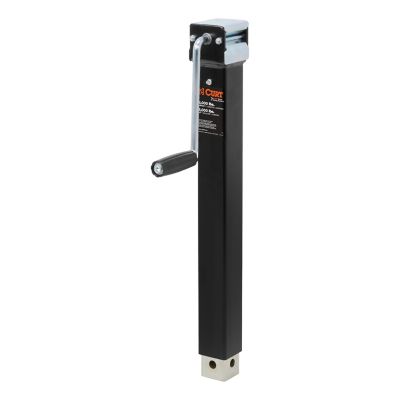 CURT 5,000 lb. Direct-Weld Square Trailer Jack with Side Handle, 15 in. Travel