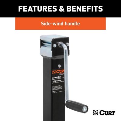 Image showing  5,000 lb. Direct-Weld Square Trailer Jack with Side Handle, 15 in. Travel