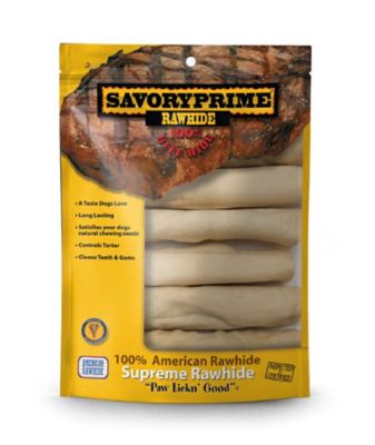 Savory Prime 6 in. Supreme Retriever Roll White for Dogs, 6-Pack