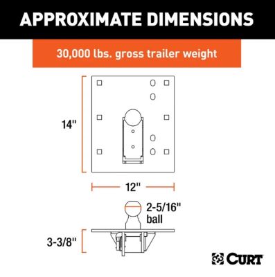 Image showing  30,000 lb. Capacity Over-Bed Folding Ball Gooseneck Hitch for 2000 GMC K3500 8 ft. Bed