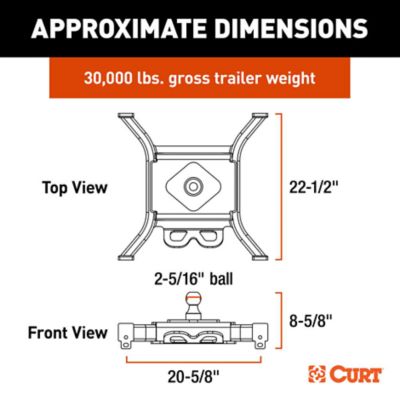 Image showing  30,000 lb. Capacity Spyder 5th Wheel Rail Gooseneck Hitch with 2-5/16 in. Ball