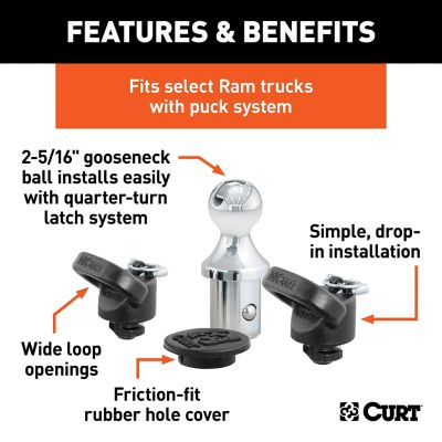 Image showing  2-5/16 in. 30,000 lb. Capacity OEM Puck System Gooseneck Kit for Ram