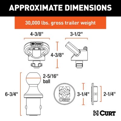 Image showing 5 th CURT 2-5/16 in. 30,000 lb. Capacity OEM Puck System Gooseneck Kit for Ram