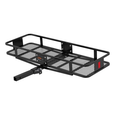 CURT 500 lb. 60 in. x 20 in. Steel Basket Cargo Carrier, Folding 2 in. Shank, Black