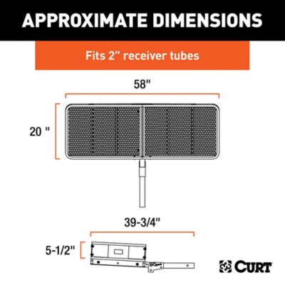Image showing  500 lb. 60 in. x 20 in. Steel Basket Cargo Carrier, Folding 2 in. Shank, Black