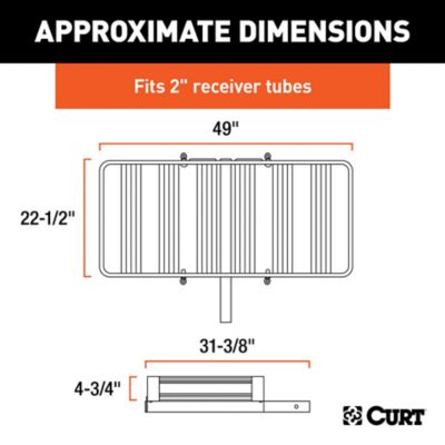 Image showing  500 lb. 49 in. x 22 in. Aluminum Basket Cargo Carrier, Fixed 2 in. Shank, Black