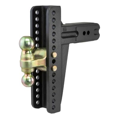 CURT 3 in. Shank Adjustable Channel Mount with 2 in. and 2-5/16 in. Ball, 10-5/8 in. Drop, 10,000/21,000 lb. Capacity