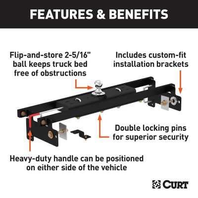Image showing  Double Lock Gooseneck Hitch Kit with Brackets, Select Silverado, Sierra 1500
