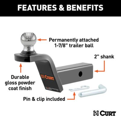 Image showing  2 in. Shank Fusion Ball Mount with 1-7/8 in. Ball, 5,000 lb. Capacity