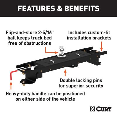 Image showing  Double Lock Gooseneck Hitch Kit with Brackets, Select Toyota Tundra, 6.5 ft. Bed