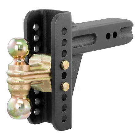 CURT Adjustable Channel Mount with Dual Ball (2-1/2 in. Shank, 20,000 lb., 6 in. Drop), 45902