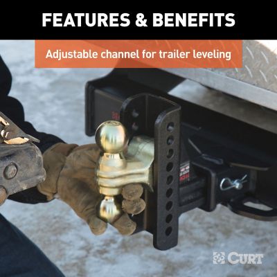 Image showing  2-1/2 in. Receiver Adjustable Channel Dual Ball Mount, 6 in. Drop, 20,000 lb. Capacity