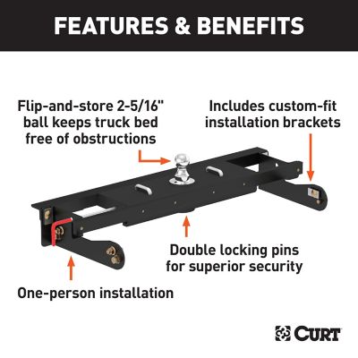 Image showing  Double Lock EZr Gooseneck Hitch Kit with Brackets, Select Silverado, Sierra, 60680
