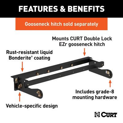 Image showing  Double Lock EZr Gooseneck Install Brackets, Select Silverado, Sierra 2500, 3500, 60624