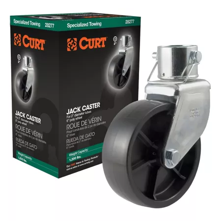 CURT 6 in Caster Jack (fits 2 in tubes 1200 lb packaged) 28277 Jack & Stand Accessories