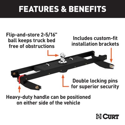 Image showing  Double Lock Gooseneck Hitch Kit with Brackets, Select Silverado, Sierra 2500, 3500