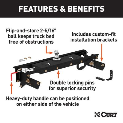 Image showing  30,000 lb. Capacity Double Lock Gooseneck Hitch Kit with Brackets for Select Ford F-250, F-350 and F-450