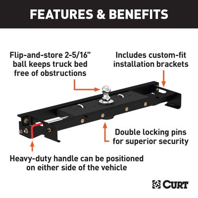 Image showing  Double Lock Gooseneck Hitch Kit with Brackets, Select Ford F-150, 60721