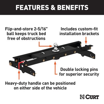 Image showing  Double Lock Gooseneck Hitch Kit with Brackets, Select Ford F-150, F-250, 60722
