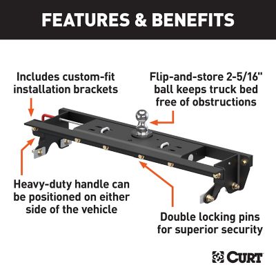 Image showing  30,000 lb. Capacity Double Lock Gooseneck Hitch Kit with Brackets for Select Ford F-150 and 60724