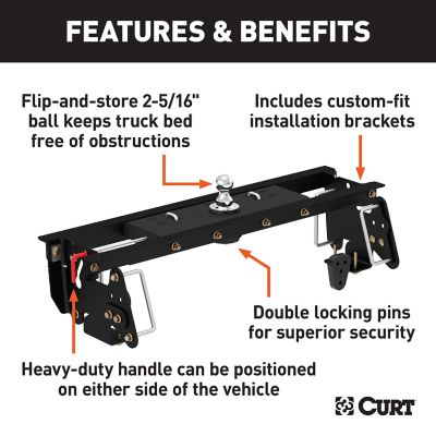 Image showing  Double Lock Gooseneck Hitch Kit with Brackets, Select Dodge, Ram 2500, 3500