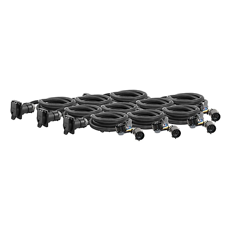 CURT 7 ft. Custom Wiring Extension Harnesses (Adds 7-Way RV Blade to Truck Bed, 10 Pack), 56070010