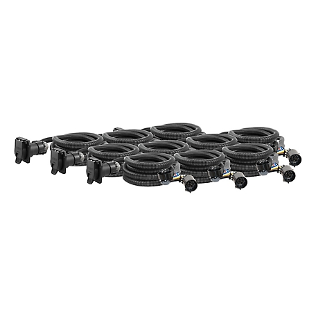 CURT 10 ft. Custom Wiring Extension Harnesses (Adds 7-Way RV Blade to Truck Bed, 10 Pack), 56000010