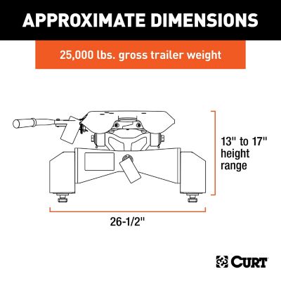Image showing  25,000 lb. Capacity A25 5th Wheel Hitch for Select 8 ft. Silverado and Sierra 2500 and 3500 HD, 16093