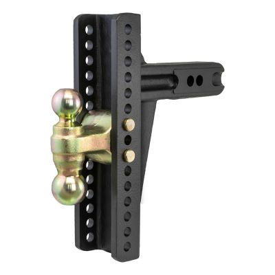 CURT Adjustable Channel Mount, Dual Ball (2-1/2 in. Shank, 20,000 lb., 10-3/8 in. Drop)