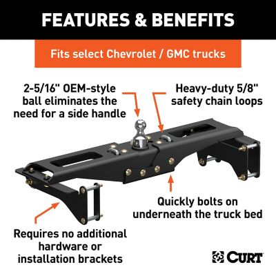 Image showing  32,500 lb. Capacity OEM-Style Gooseneck Hitch for Select Chevrolet Silverado, GMC Sierra 2500 and 3500 HD