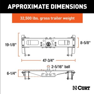 Image showing  32,500 lb. Capacity OEM-Style Gooseneck Hitch for Select Chevrolet Silverado, GMC Sierra 2500 and 3500 HD