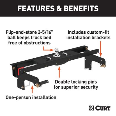 Image showing  Double Lock EZr Gooseneck Hitch Kit with Brackets, Select Silverado, Sierra, 60681