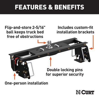 Image showing  Double Lock EZr Gooseneck Hitch Kit with Brackets, Select Dodge, Ram 2500, 3500