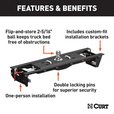 Image showing  Double Lock EZr Gooseneck Hitch Kit with Brackets, Select Ford F-250, F-350, 60683