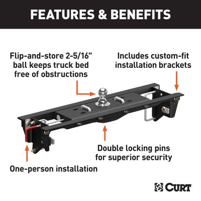 Image showing  Double Lock EZr Gooseneck Hitch Kit with Brackets, Select Ford F-250, F-350, 60685