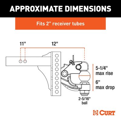 Image showing  2 in. Receiver Adjustable Channel Mount with 2-5/16 in. Ball and Pintle, 13,000 lb. Capacity