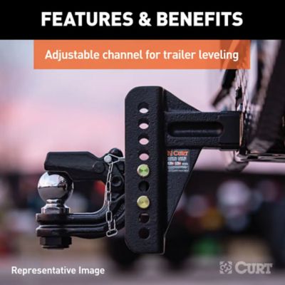 Image showing  2 in. Receiver Adjustable Channel Mount with 2-5/16 in. Ball and Pintle, 13,000 lb. Capacity