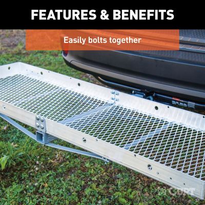Image showing  500 lb. 60 in. x 20 in. Aluminum Tray Cargo Carrier, Folding 2 in. Shank