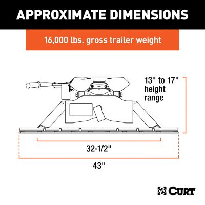 Image showing  16,000 lb. Capacity A16 5th Wheel Hitch with Rails
