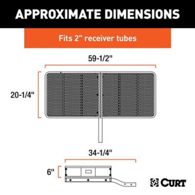 Image showing  500 lb. 60 in. x 20 in. Steel Basket Cargo Carrier, Fixed 2 in. Shank, Black