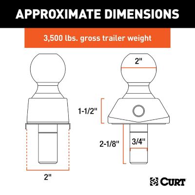 Image showing  RockerBall 2 in. Cushion Hitch Trailer Ball (3/4 in. Shank, 3,500 lb., Packaged), 40246