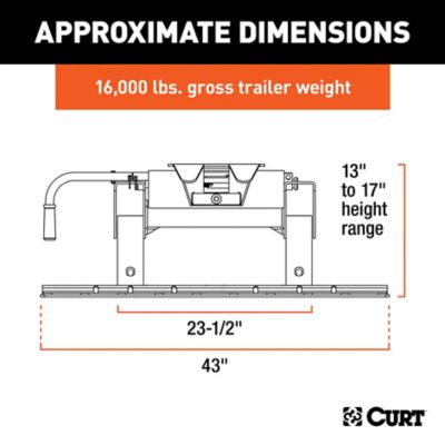 Image showing  16,000 lb. Capacity E16 5th Wheel Hitch with Rails