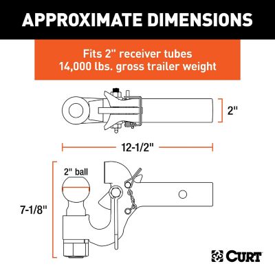 Image showing  2 in. Shank SecureLatch Receiver-Mount Ball and Pintle Hitch with 2 in. Ball, 14,000 lb. Capacity