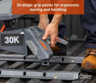 Image showing 7 th CURT 30,000 lb. Capacity PowerRide 5th Wheel Hitch with Rails