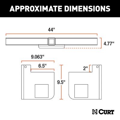 Image showing  2 in. Receiver 16,000 lb. Capacity Universal Weld-On Trailer Hitch, Up to 44 in. Frames, 9 in. Drop